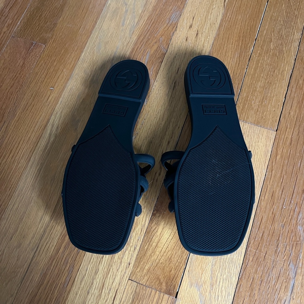 Black Slide Sandals - Picture 2 of 3